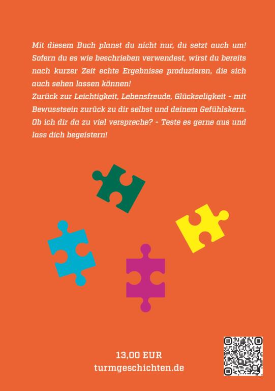 Eigenlob stärkt der 105 Tage Planer Arbeitsbuch Sachbuch Turmgeschichten Rückseite Cover Umschlag Puzzle